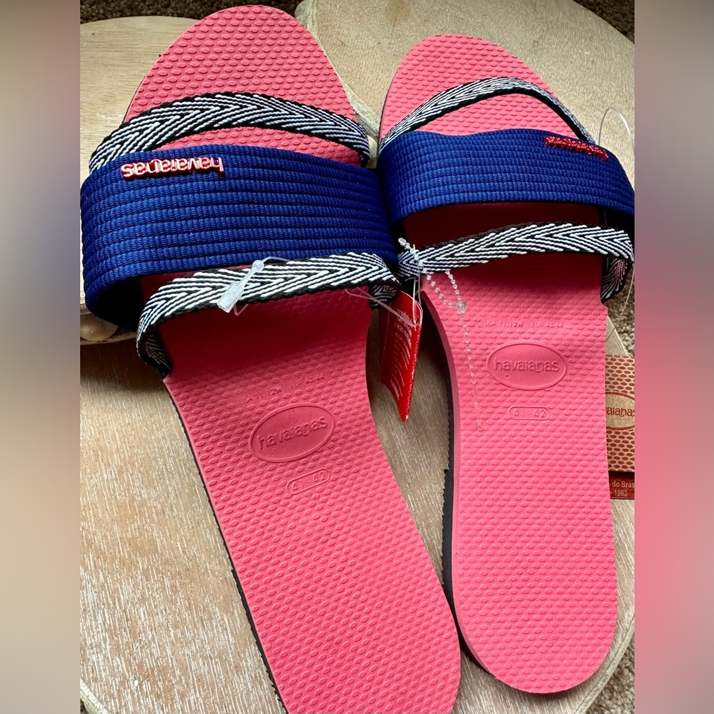 🆕🔖Havaianas You Trancoso Women's Sandals✨Pink Portcelain/Blue✨41/42 US 10/11 - Picture 6 of 15